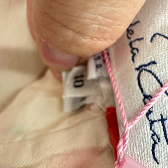 Vintage 1980s Oscar de la Renta Tiny Spring Rose Print Skirt Made in USA Size 10 - Picture 5 of 8